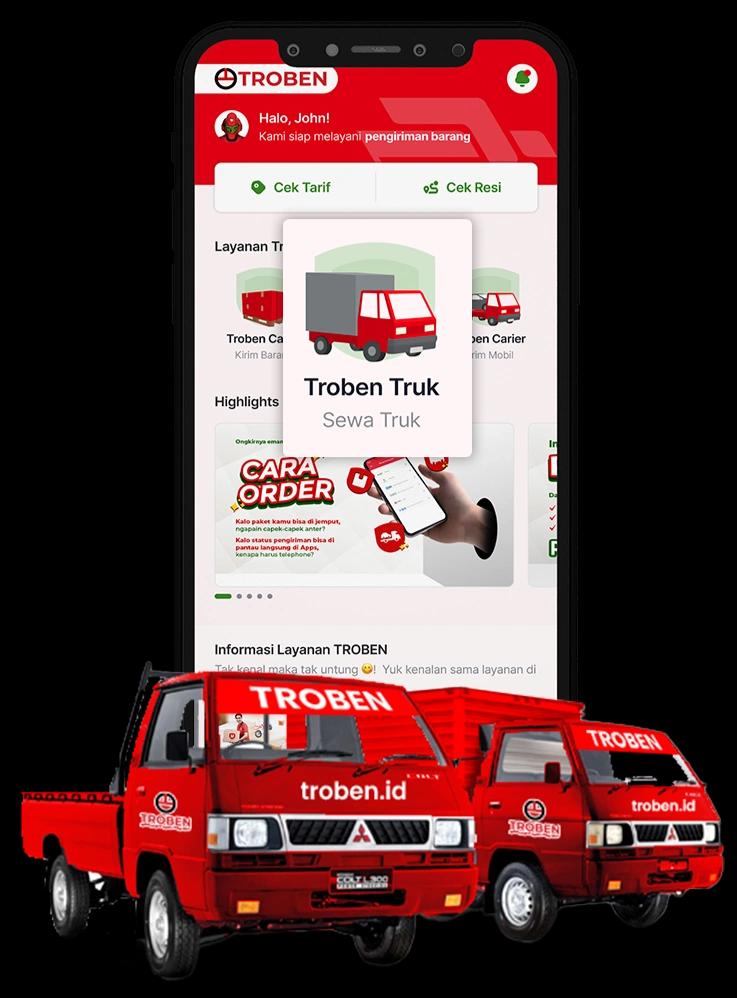 Order Jasa Sewa Truk lewat aplikasi Troben Truk - Download Sekarang