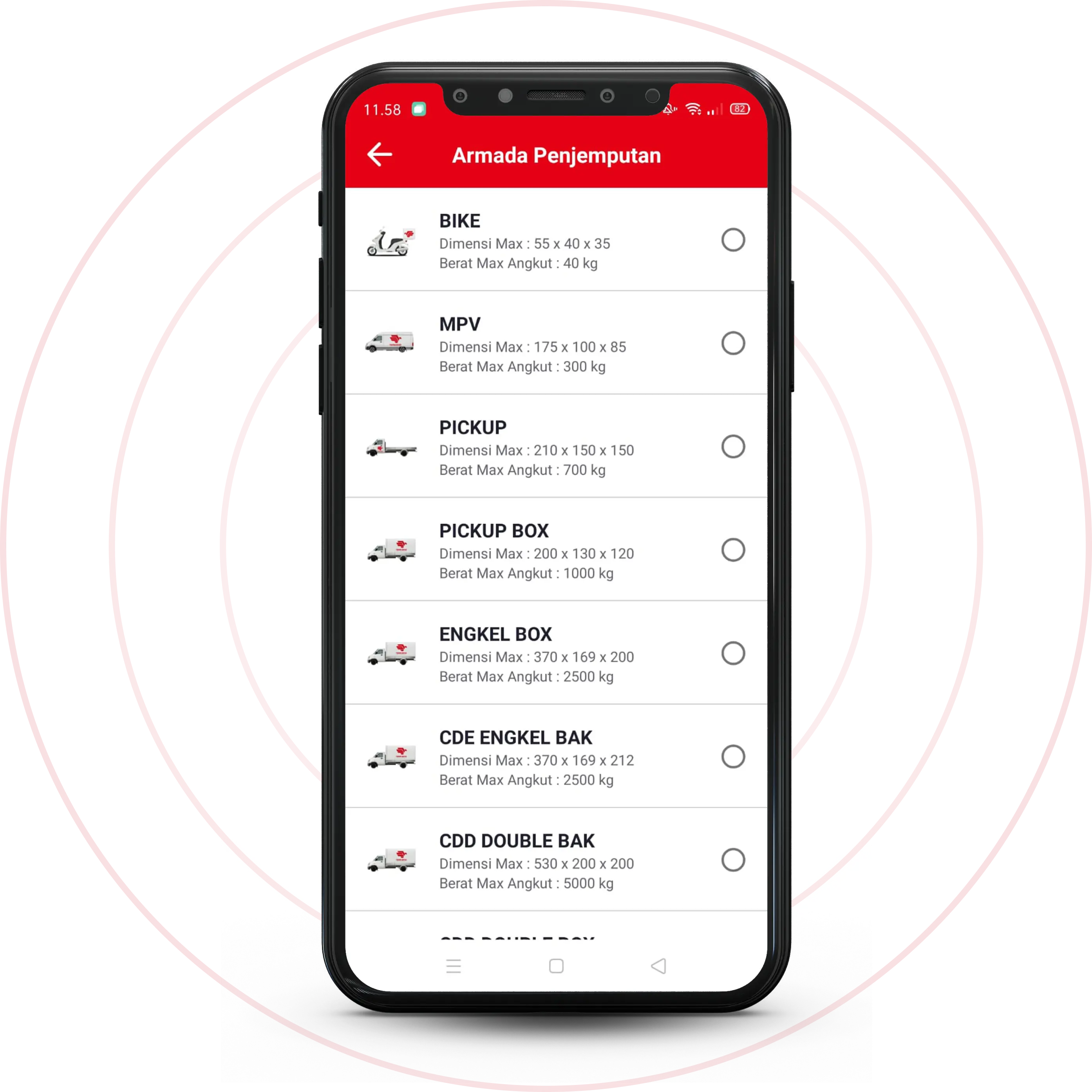 Pilih Armada Penjemputan